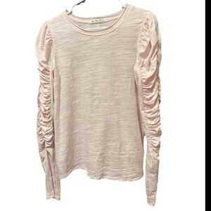 FREE PEOPLE Natasha Ruched Long Sleeve Tee